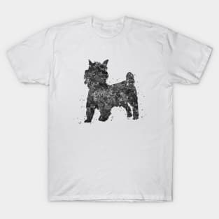 orkshire terrier dog black and white art T-Shirt